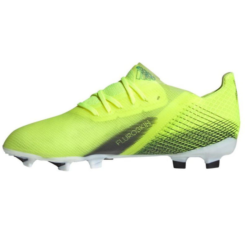 Adidas X Ghosted.1 Fg Jr FW6955 jalkapallokengät valkoinen, kelta-vihreä neon vihreä 2