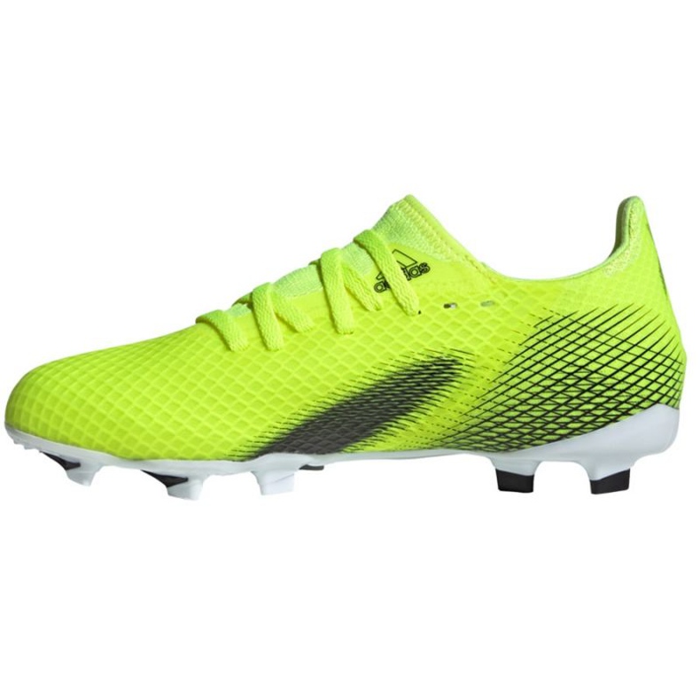 Adidas X Ghosted.3 Fg Jr FW6934 jalkapallokengät valkoinen, kelta-vihreä neon vihreä 2