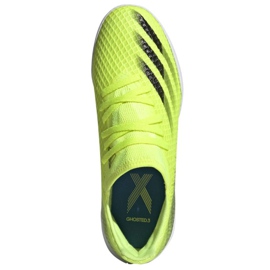 Adidas X Ghosted.3 In Jr FW6924 jalkapallokengät valkoinen, neonkeltainen vihreä 2