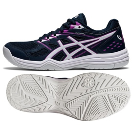 Asics Upcourt 4 W 1072A055 401 lentopallokengät musta tummansininen 1