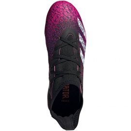 Adidas Predator Freak.3 Fg Jr FW7530 jalkapallokengät valkoinen, musta, pinkki musta 1