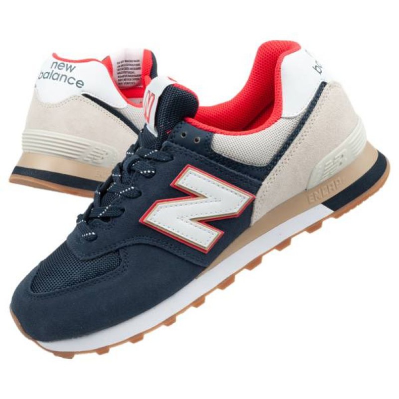 New Balance M Ml574Skb beige valkoinen punainen tummansininen 1