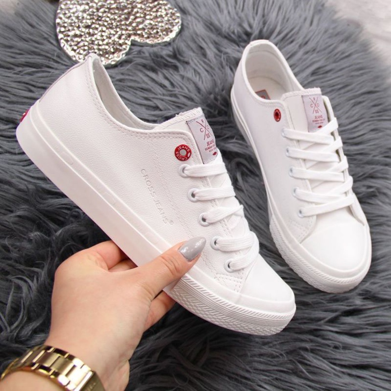 Matalavartiset ekonahkaiset lenkkarit Cross Jeans W INT1140B valkoinen 1