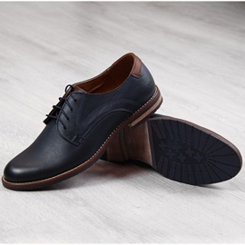 Nahkakengät Gregor M 1836 tummansininen laivastonsininen 1