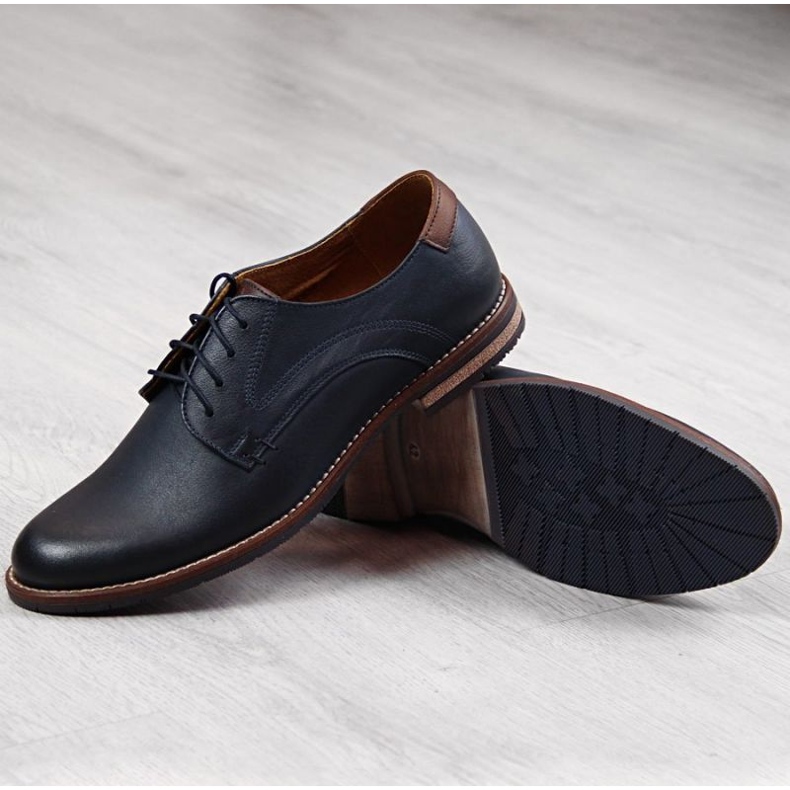 Nahkakengät Gregor M 1836 tummansininen laivastonsininen 1