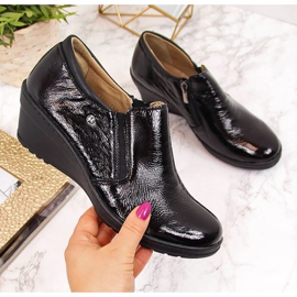 Lakatut nahkakengät Helios W 389 mustat 1