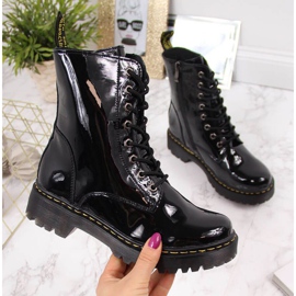 Mustat lakatut nahkasaappaat Filippo W PAW80B 1