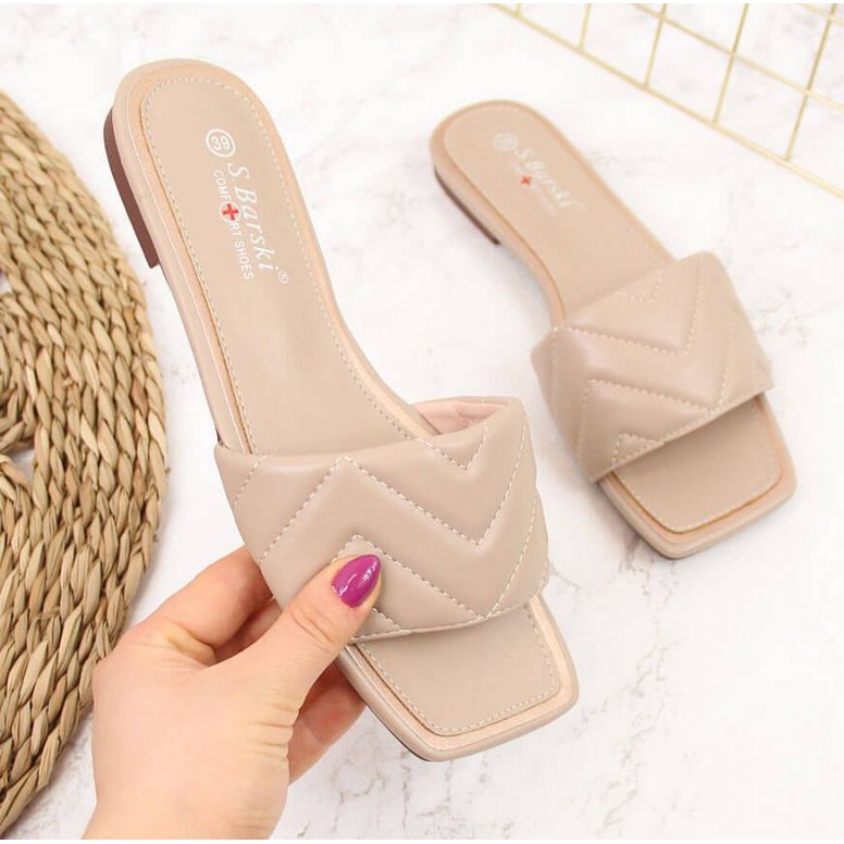 Tikatut tossut S. Barski W OLI103B beige 1