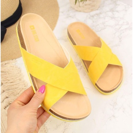 Nahkaiset Big Star W HH274596 keltaiset tossut keltainen 1