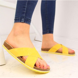 Nahkaiset Big Star W HH274596 keltaiset tossut keltainen 2