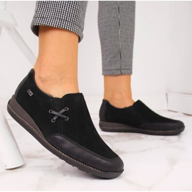 Nahkakengät kiilalla, musta W Rieker 44259 2