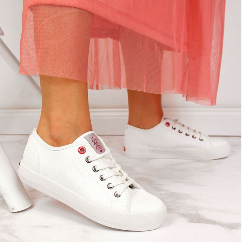 Matalavartiset tennarit, joissa eko-nahka Cross Jeans W II2R4004C valkoinen 2