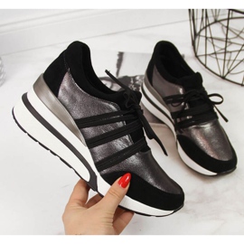 Nahkakengät kiilassa T.Sokolski W SCA139 hopea musta 1