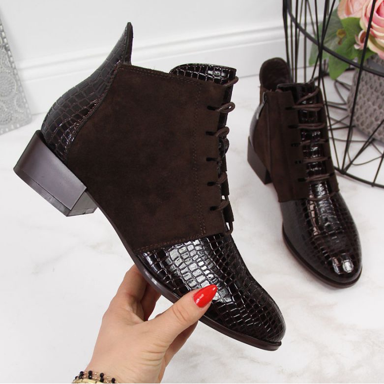 Käärmeen nahkakengät Potocki W WOL33B ruskea 1