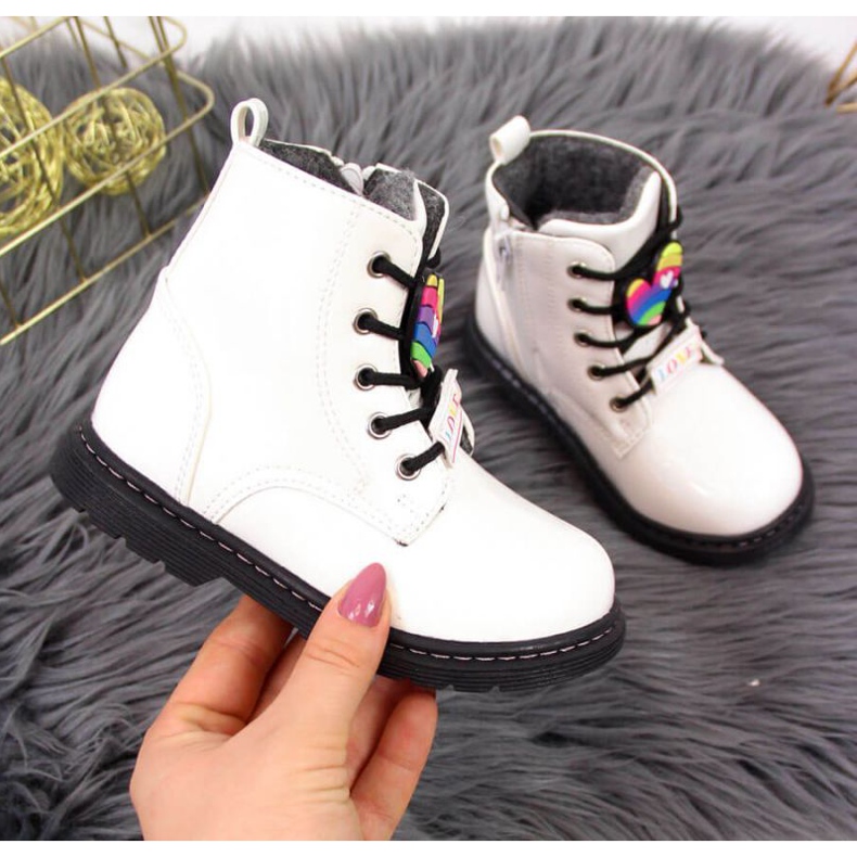 Lämpimät tyttöjen saappaat Jr EVE318B valkoinen 1