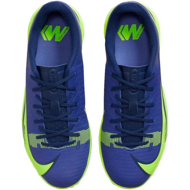 Nike Mercurial Vapor 14 Academy Tf Jr CV0822 474 jalkapallokengät sininen, vihreä sininen 1