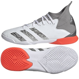 Adidas Predator Freak.3 In Jr FY6286 jalkapallokengät harmaa, valkoinen valkoinen 1