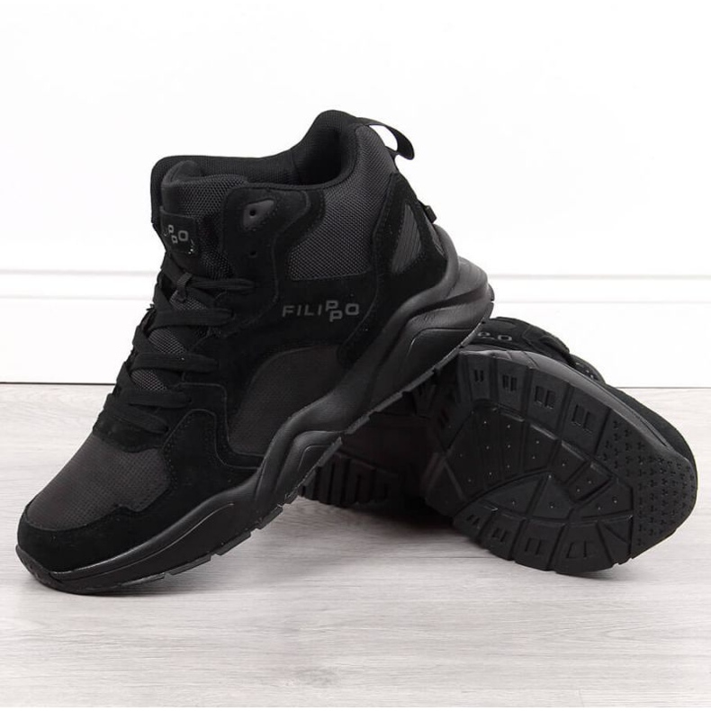 Mustat Filippo M PAW305 korkeat tennarit 1