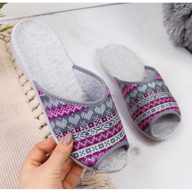 Kotitossut W BEF17D Befado harmaa violetti 1