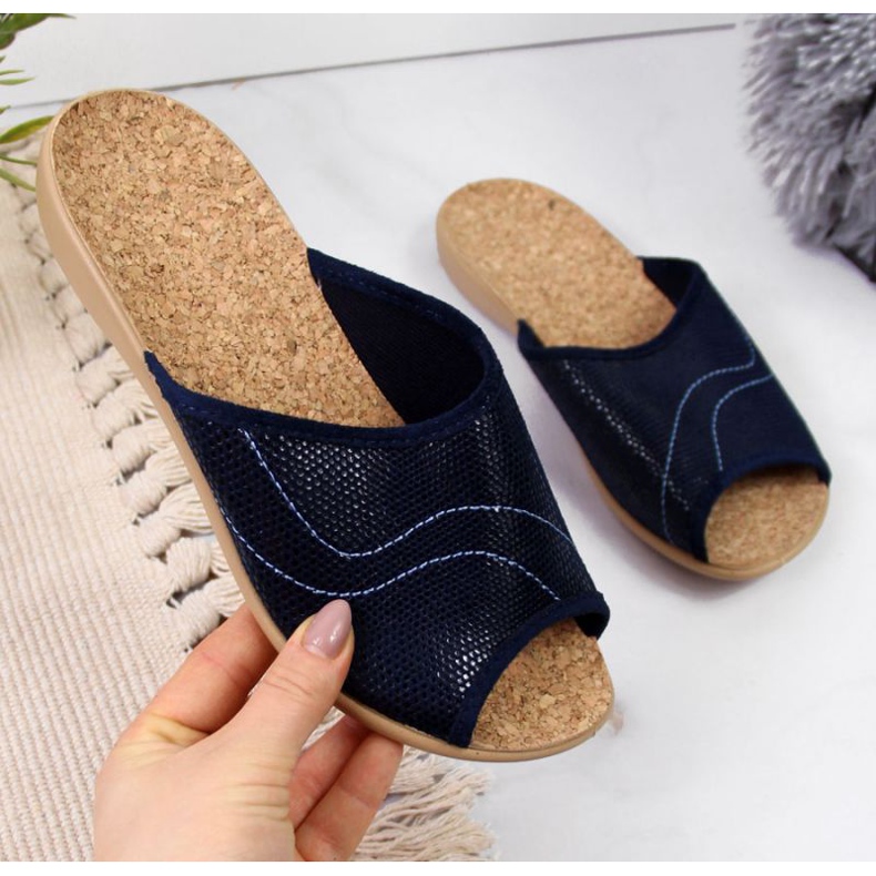 Kotitossut korkki Befado W BEF17F laivastonsininen 1