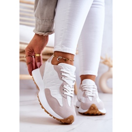 FJ1 Klassiset urheilukengät, sidottu valkoinen ja beige Patrice 1