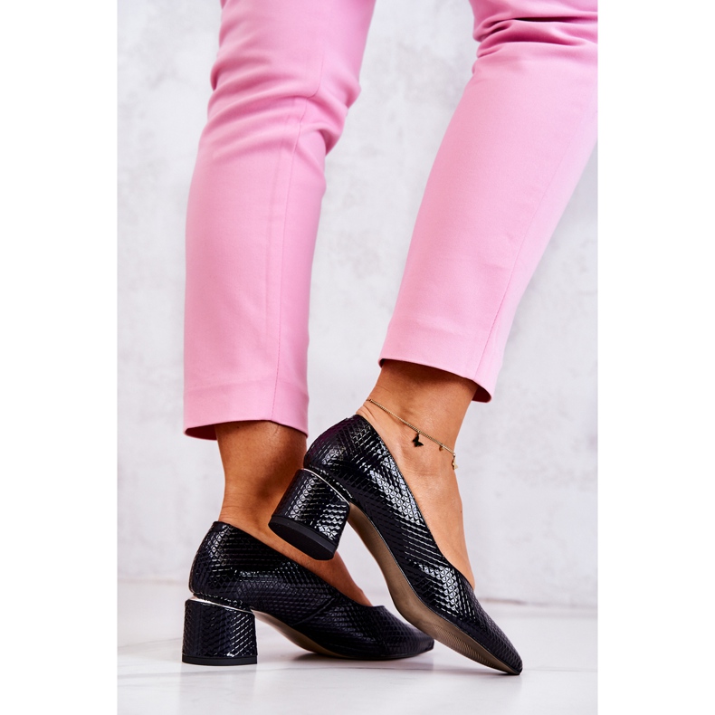 PA2 Nahkapumput Varpaat Spitz Navy Blue Marilyn tummansininen 1