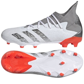 Adidas Predator Freak.3 Fg M FY6276 jalkapallokengät harmaa, valkoinen valkoinen 1