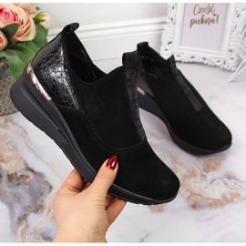 Nahkaiset lenkkarit kiilalla Filippo W PAW253A mustat 1