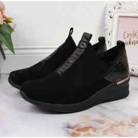 Nahkaiset lenkkarit kiilalla Filippo W PAW253A mustat 2