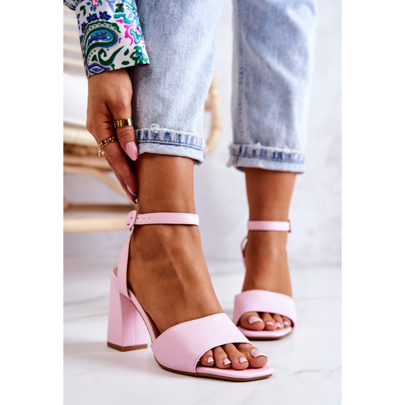 FJ1 Nahkaiset sandaalit vaaleanpunaisessa Estrella-palkissa vaaleanpunainen 1