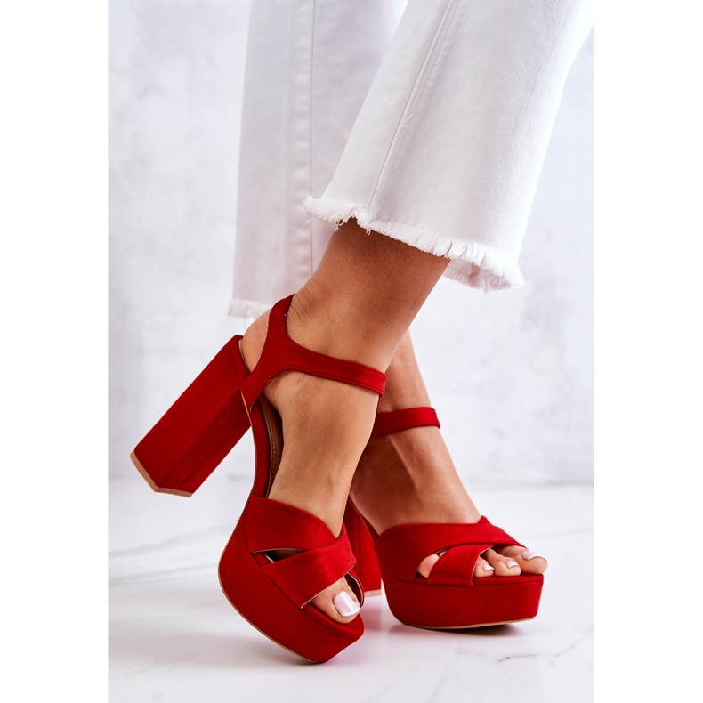 FM1 Suede Red Heeled sandaalit Semilla punainen 2