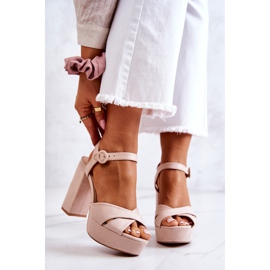 FM1 Suede sandaalit korkokenkiin Beige Semilla 2