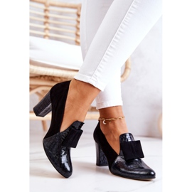 PA2 Musta Kathleen Suede Snakeskin pumput 2