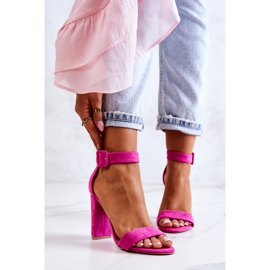 FB2 Suede korkeakorkoiset sandaalit Fuchsia Jacqueline vaaleanpunainen 1