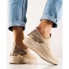 Filippo Nahkaiset Slip-On lenkkarit beige ruskea 1