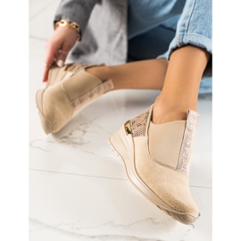 Filippo Nahkaiset Slip-On lenkkarit beige ruskea 2