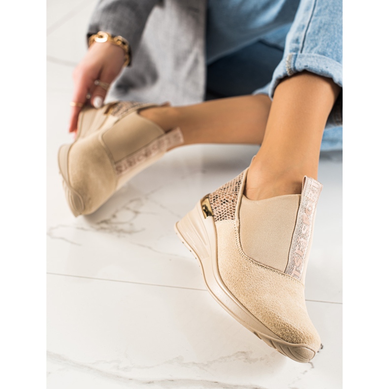 Filippo Nahkaiset Slip-On lenkkarit beige ruskea 2