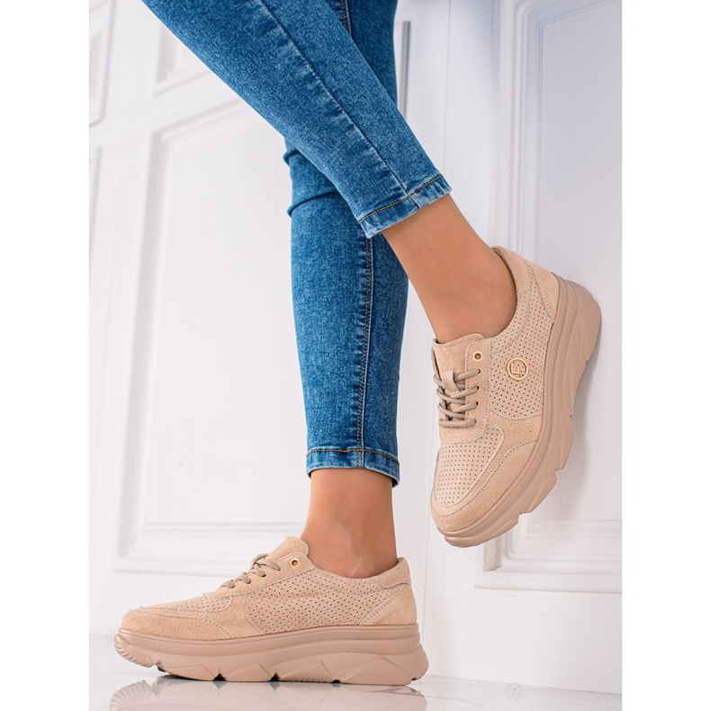 Filippo Beige nahkaiset lenkkarit ruskea 2