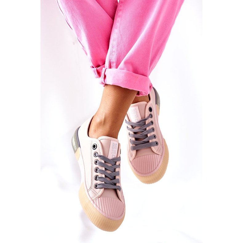 Naisten nahkakengät Big Star II274133 Pinkki vaaleanpunainen 4