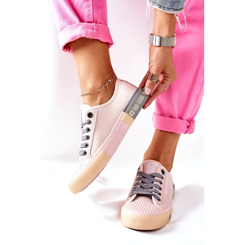 Naisten nahkakengät Big Star II274133 Pinkki vaaleanpunainen 2