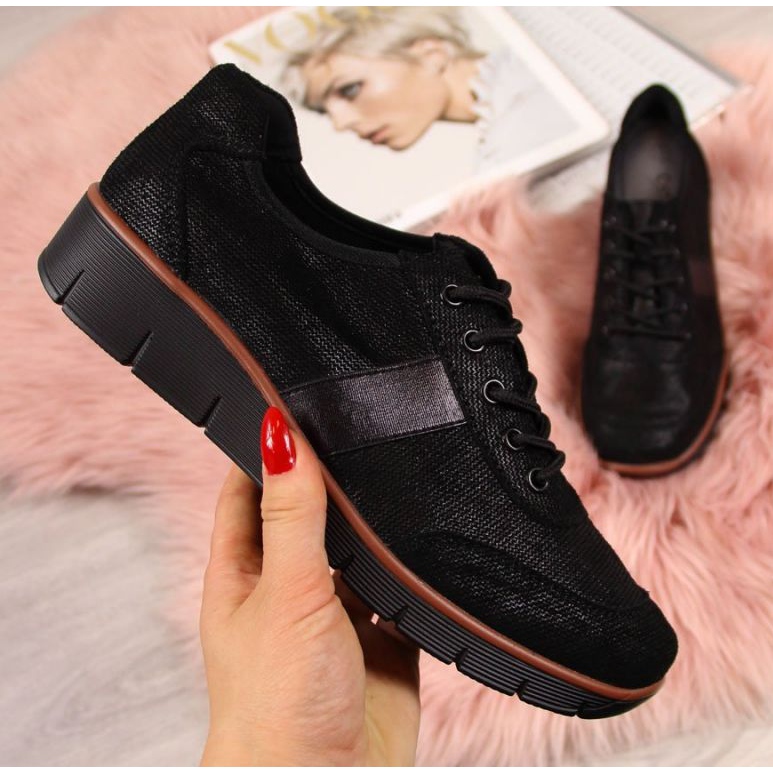 Nahkakengät kiilassa Filippo W PAW68A mustat 1