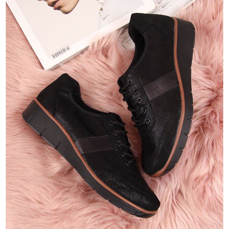 Nahkakengät kiilassa Filippo W PAW68A mustat 2