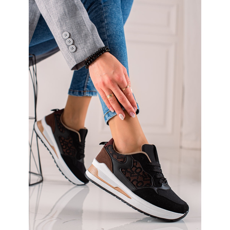 TRENDI Tyylikkäät lenkkarit lavalla ruskea musta 2