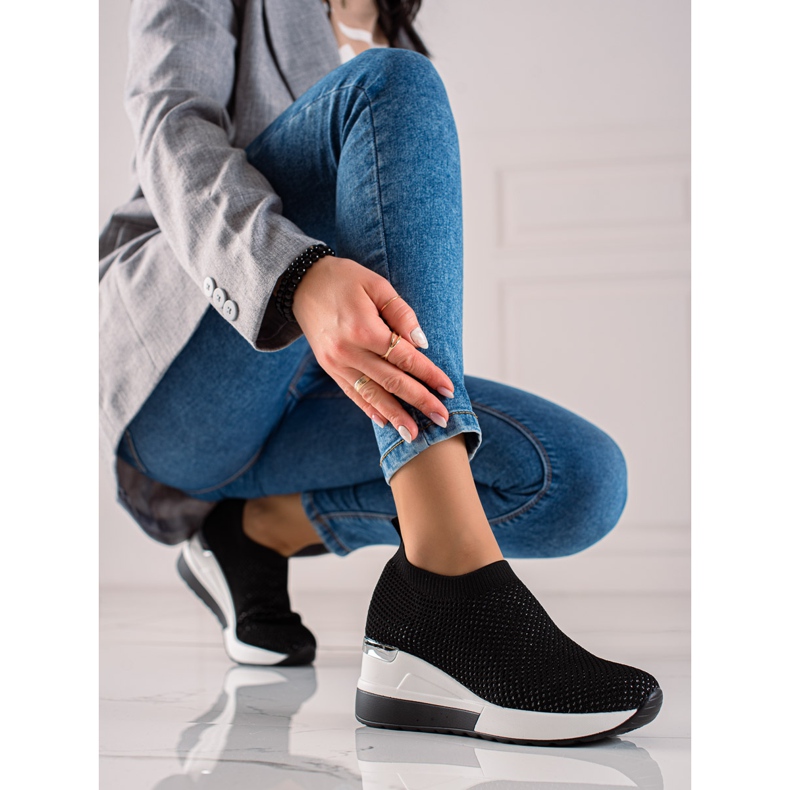 TRENDI Tyylikkäät kiilakengät musta 2