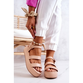 FS1 Nahkasandaalit solki Beige Graceful 1