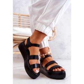 FS1 Sirot mustat nahkasandaalit soljella 2