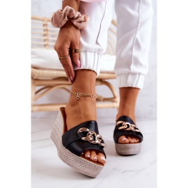 Lewski Shoes Nahkaiset kiilatossut Lewski 3062 Musta 2