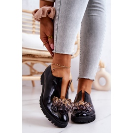 PA2 Tyylikkäät nahkakengät mustalla Cindy-koristeella 1