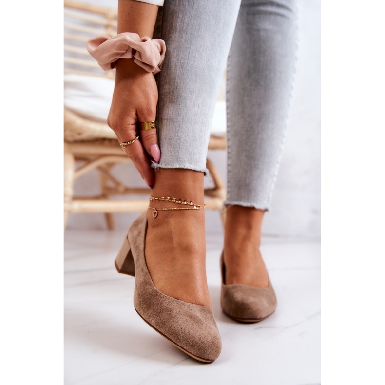 Suede pumput baarissa Sergio Leone PB291 Beige 2