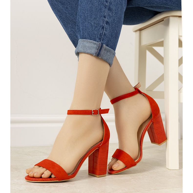 BM Punaiset pumput Dolores-käärmekuvioisessa tolppassa punainen 1